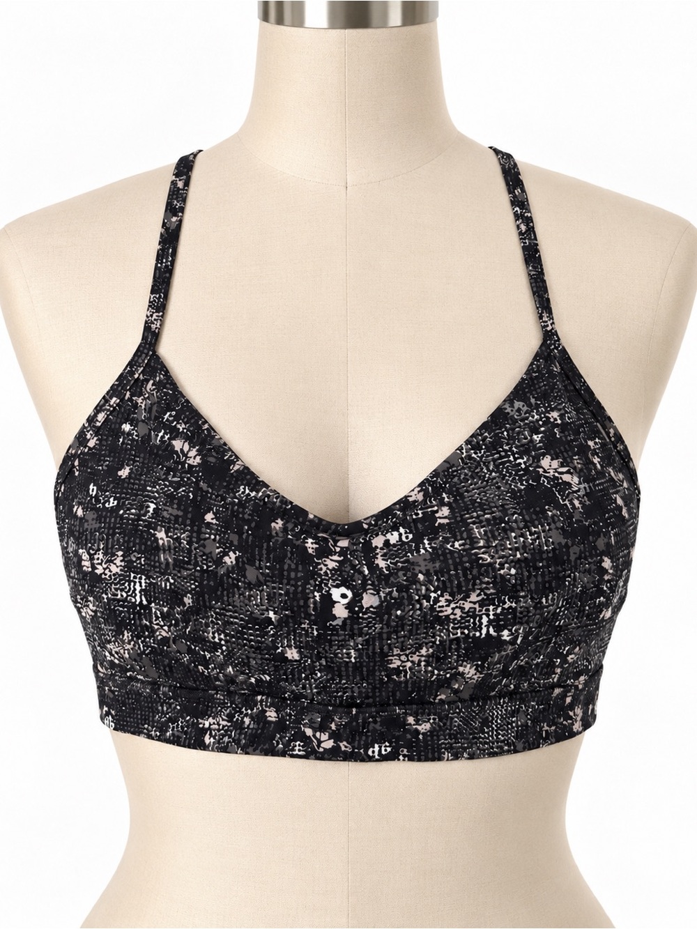 Lululemon Flow Y Bra Size 12 Abstract Print Sports Bra NWT
